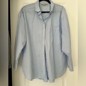 LOFT blue button down cotton shirt
